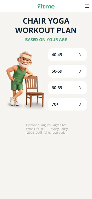 FitMe — 34-question personalization quiz (screen 1)