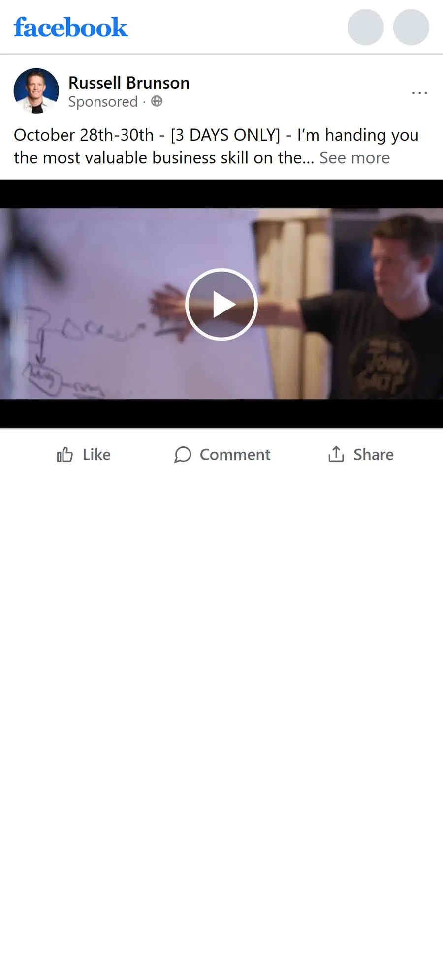 Prime Mover — "3 days only: the most valuable business skill for $100" video ad (mobile)