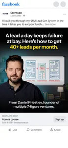 ScoreApp — "In the time it takes you to eat your lunch" image ad
