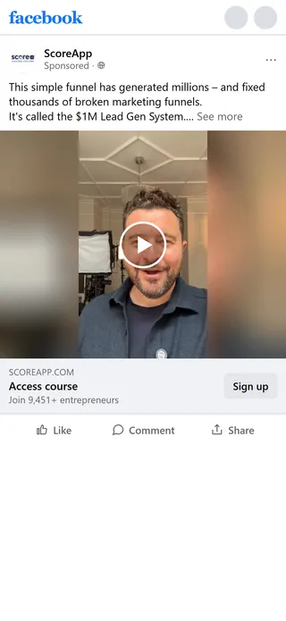 ScoreApp — "This simple funnel has generated millions" video ad