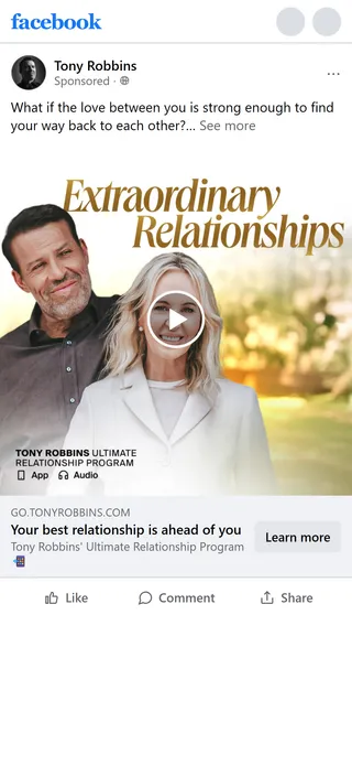 Tony Robbins — "Your best relationship is ahead of you" ad