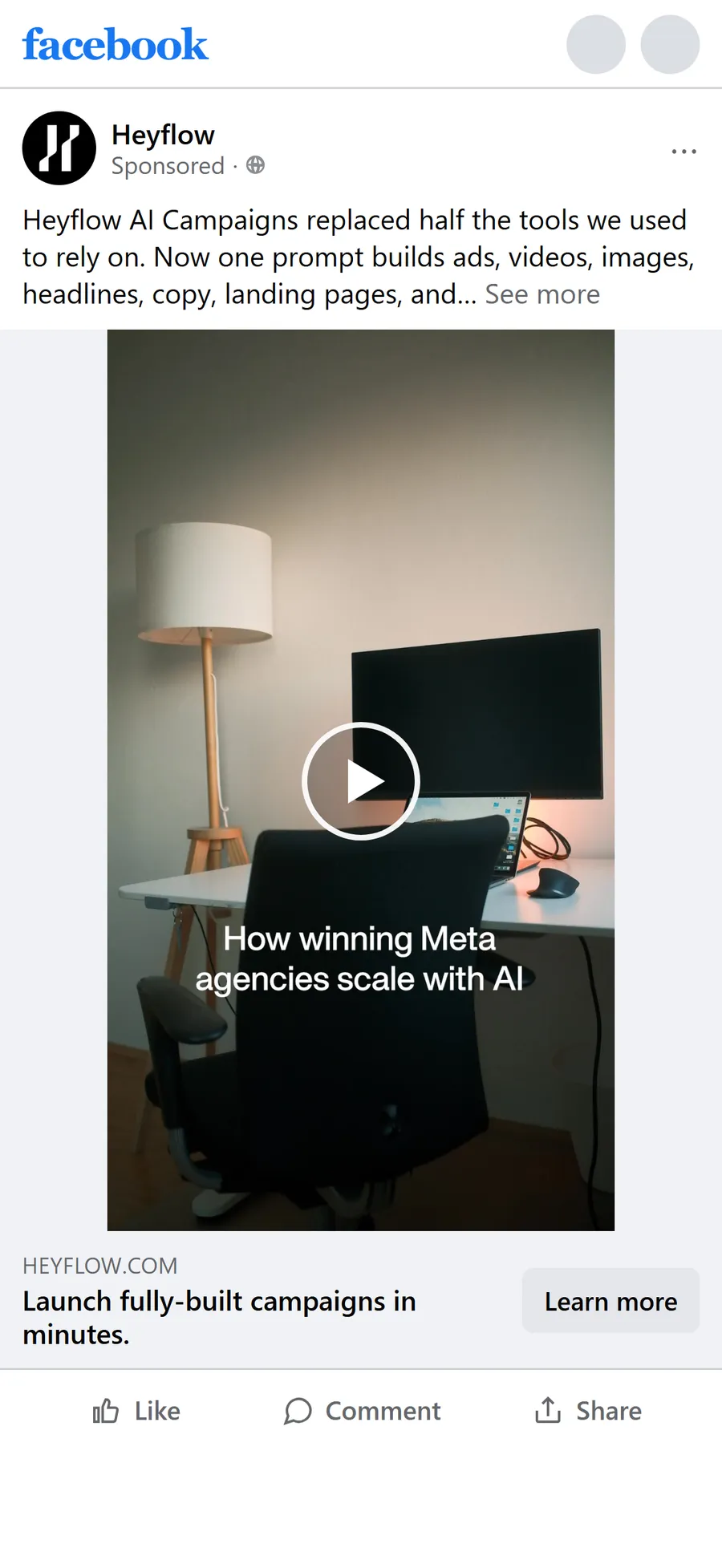 Heyflow — "Heyflow AI Campaigns replaced half the tools we used to rely on" (mobile)