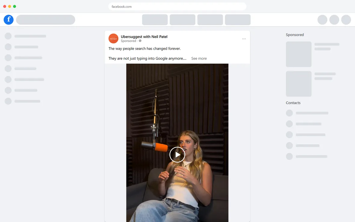 Ubersuggest — "The way people search has changed forever" (desktop)