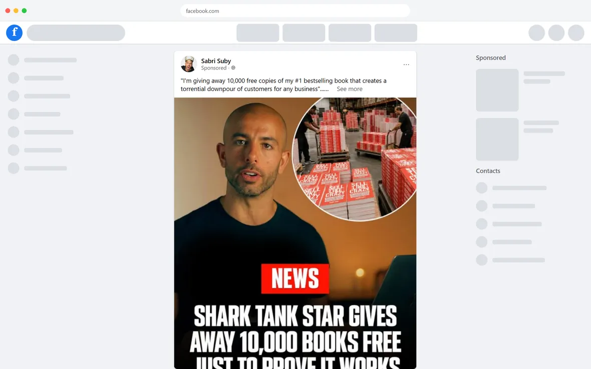 Sabri Suby — "Shark Tank Star Issues Urgent Message" (desktop)