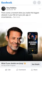Tony Robbins in a Tony Robbins ad