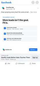 involve.me — "You already visited. More leads isn't the goal. Fit is." (for past visitors)