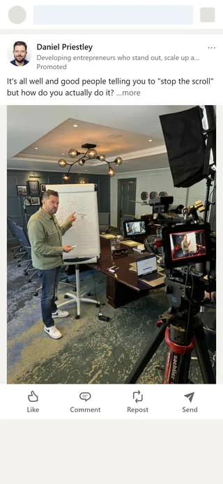 Vidonary — “How do you actually stop the scroll?” LinkedIn ad