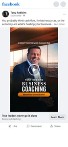 Tony Robbins — "True leaders never go it alone" ad
