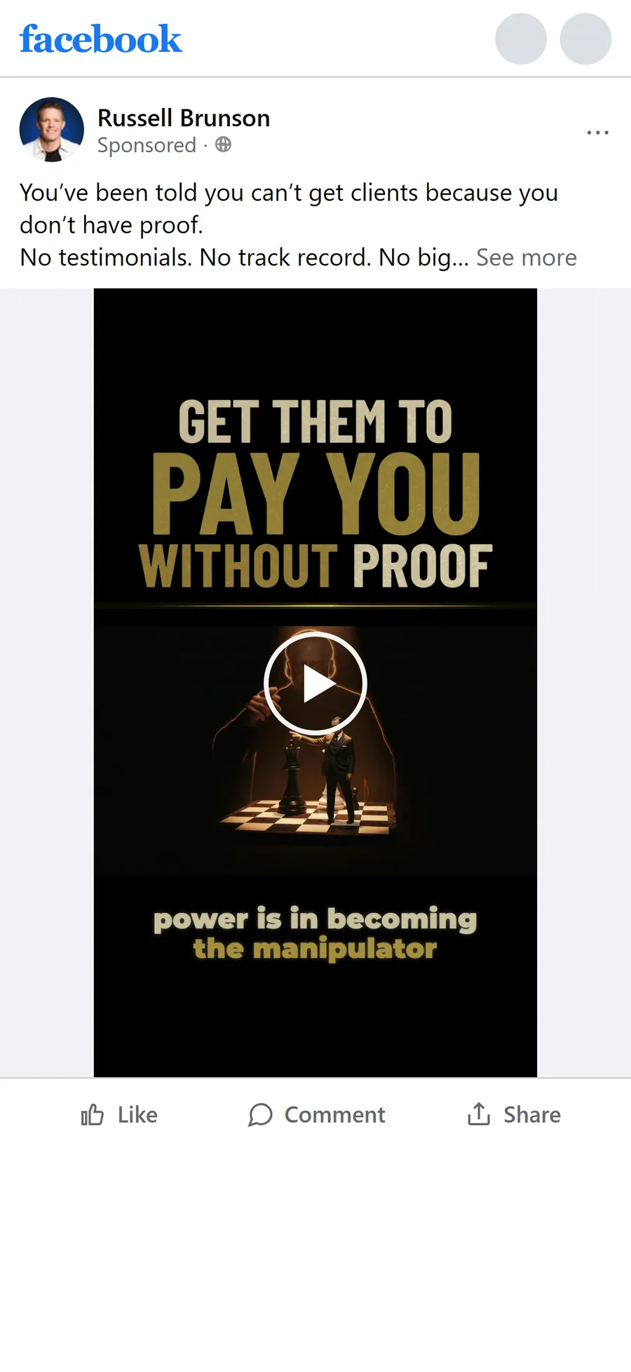 Prime Mover — "You've been told you can't get clients because you don't have proof" video ad (mobile)