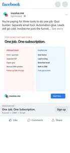involve.me — "One job. One subscription." (for past visitors)
