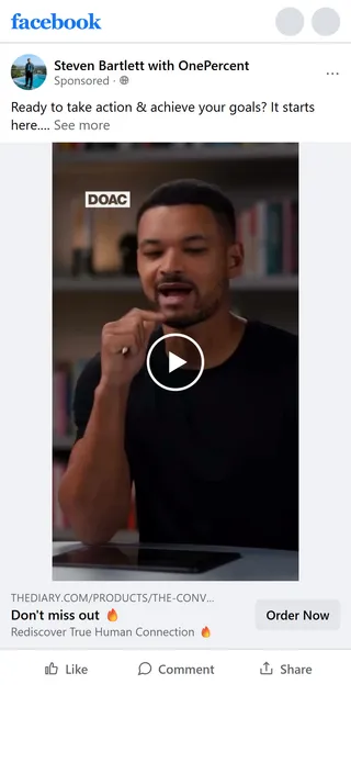 The Diary Of A CEO — “Ready to take action & achieve your goals?” video ad