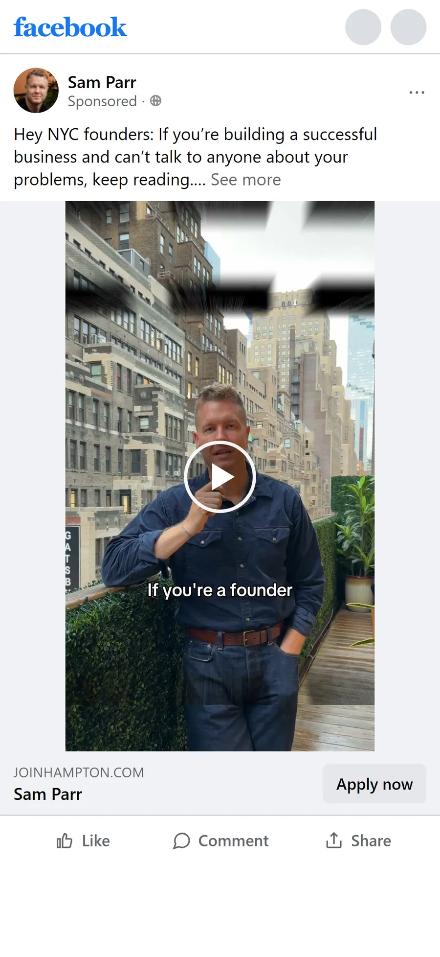 Hampton — "Dear founders in 📍New York City…" (video) (mobile)