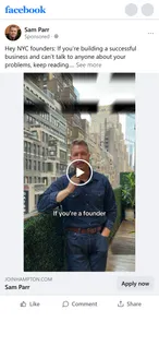 Sam Parr in a Hampton ad