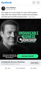 Tony Robbins — "Your edge isn't more hustle. It's vision." ad