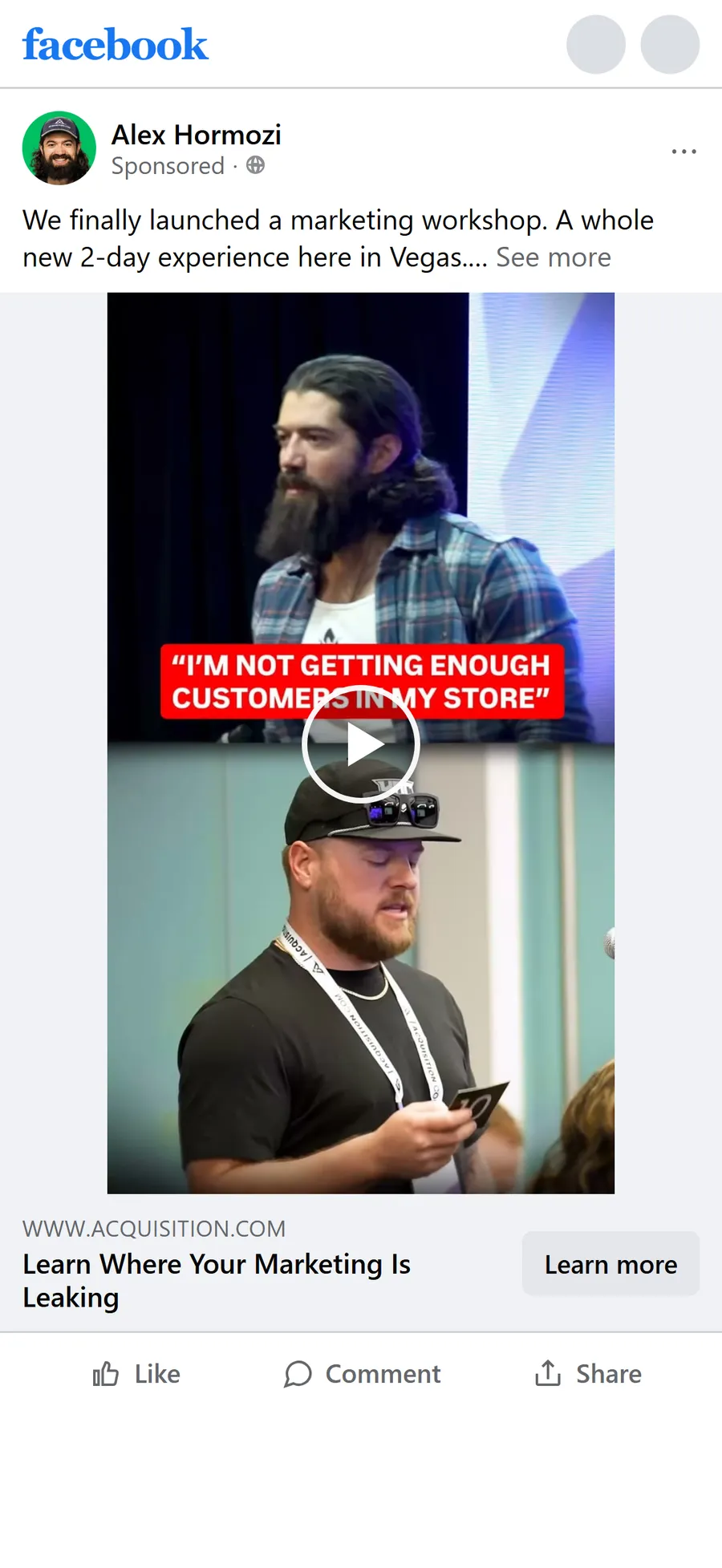 Acquisition.com — Marketing Workshop video ad (mobile)