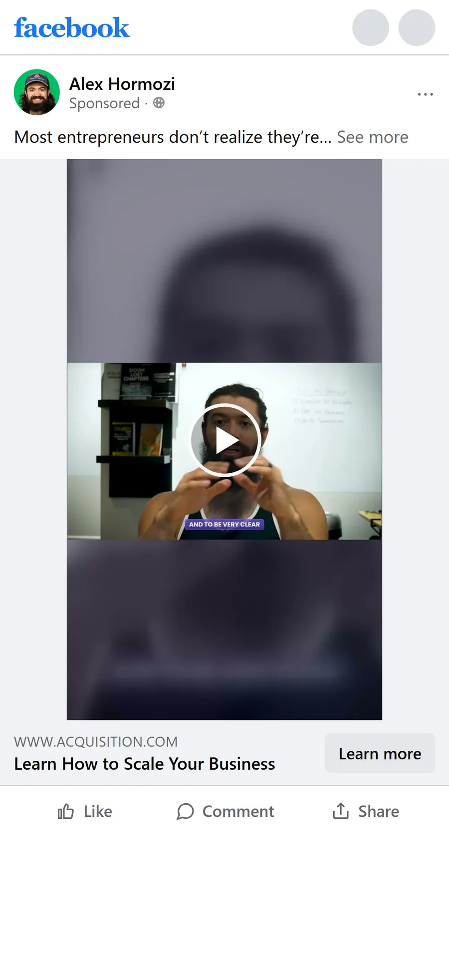 Acquisition.com — Scaling Workshop video ad (mobile)