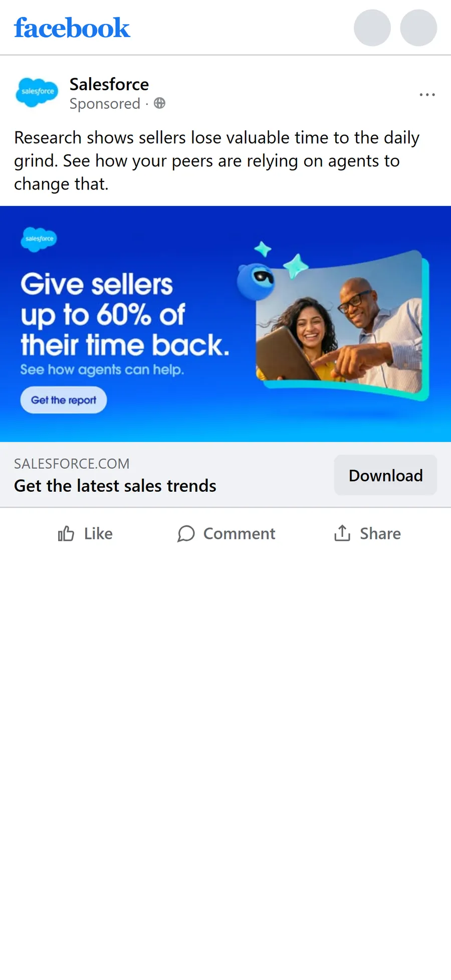 Salesforce — “Get the latest sales trends” (mobile)