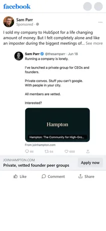 Hampton — "I sold my company to HubSpot… But I felt completely alone"