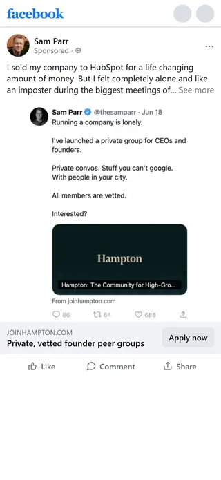Hampton — "I sold my company to HubSpot… But I felt completely alone"
