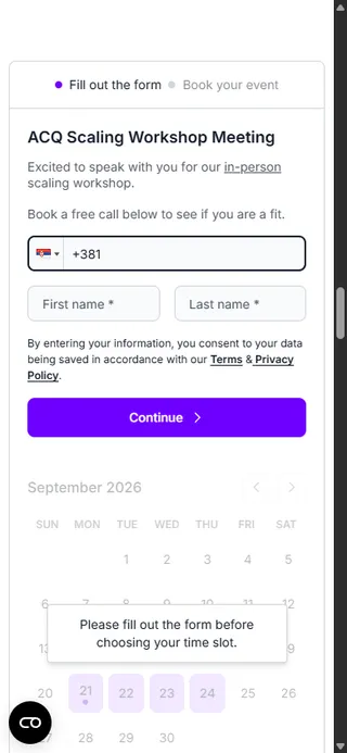 Acquisition.com — Workshop fit-check booking