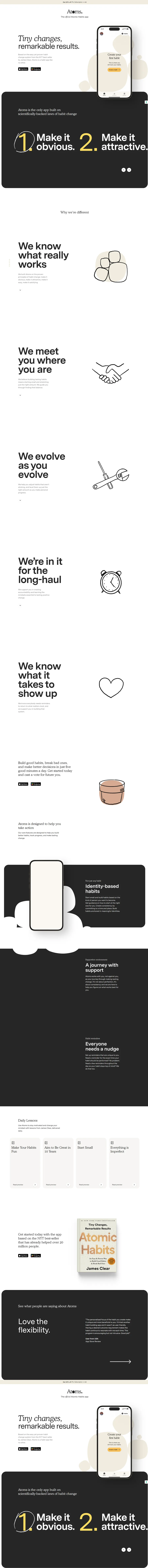 James Clear — Atoms app (mobile)