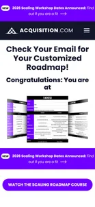 Acquisition.com — "Check Your Email" — the course page