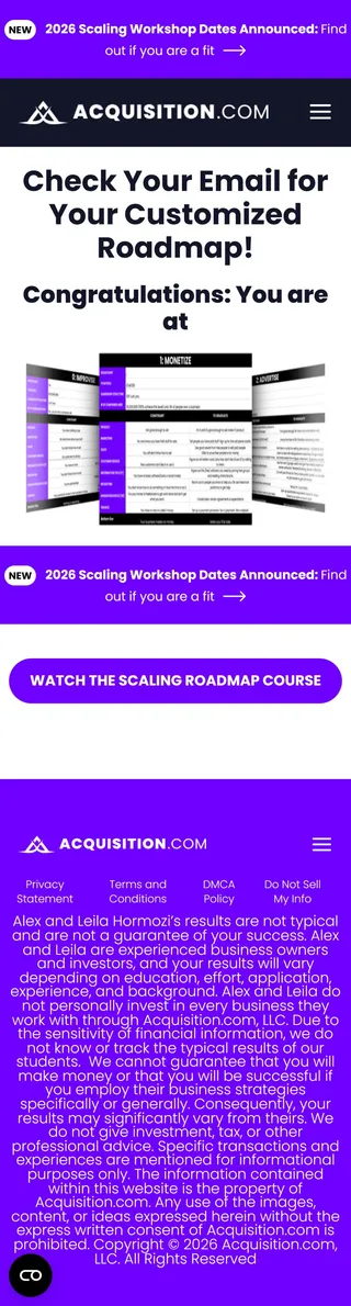 Acquisition.com — "Check Your Email" — the course page