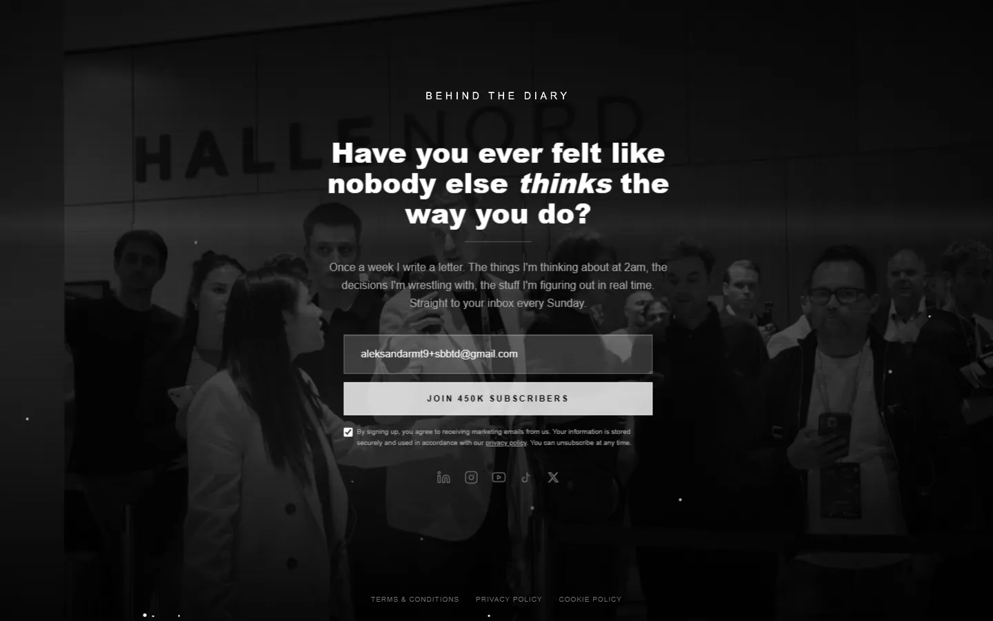 The Diary Of A CEO — Behind the Diary: “Join 450K subscribers” (screen 2)