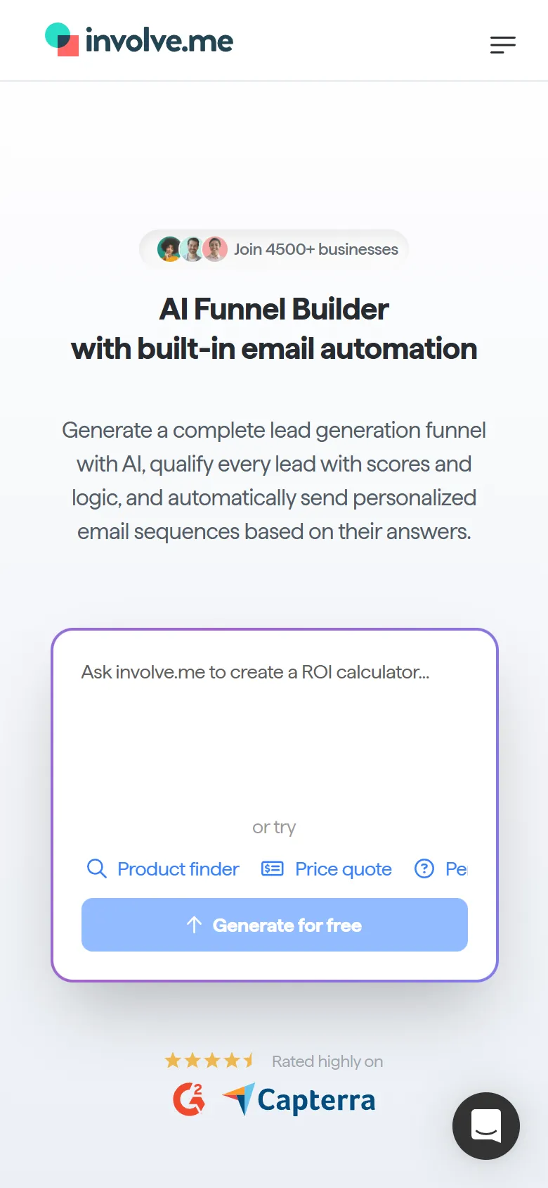 involve.me — Tool pages from Google (quiz maker, calculator, landing page, form, funnel) (screen 5)