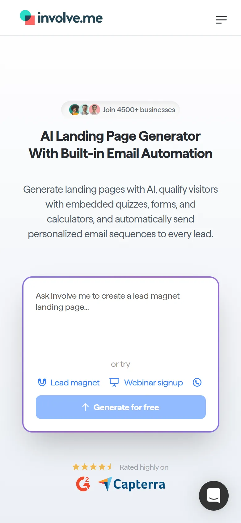 involve.me — Tool pages from Google (quiz maker, calculator, landing page, form, funnel) (screen 3)