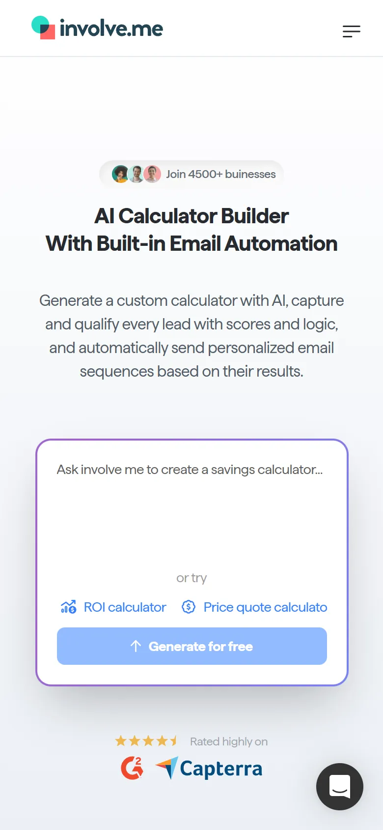 involve.me — Tool pages from Google (quiz maker, calculator, landing page, form, funnel) (screen 2)