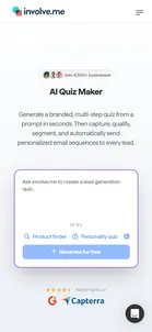 involve.me — Tool pages from Google (quiz maker, calculator, landing page, form, funnel)