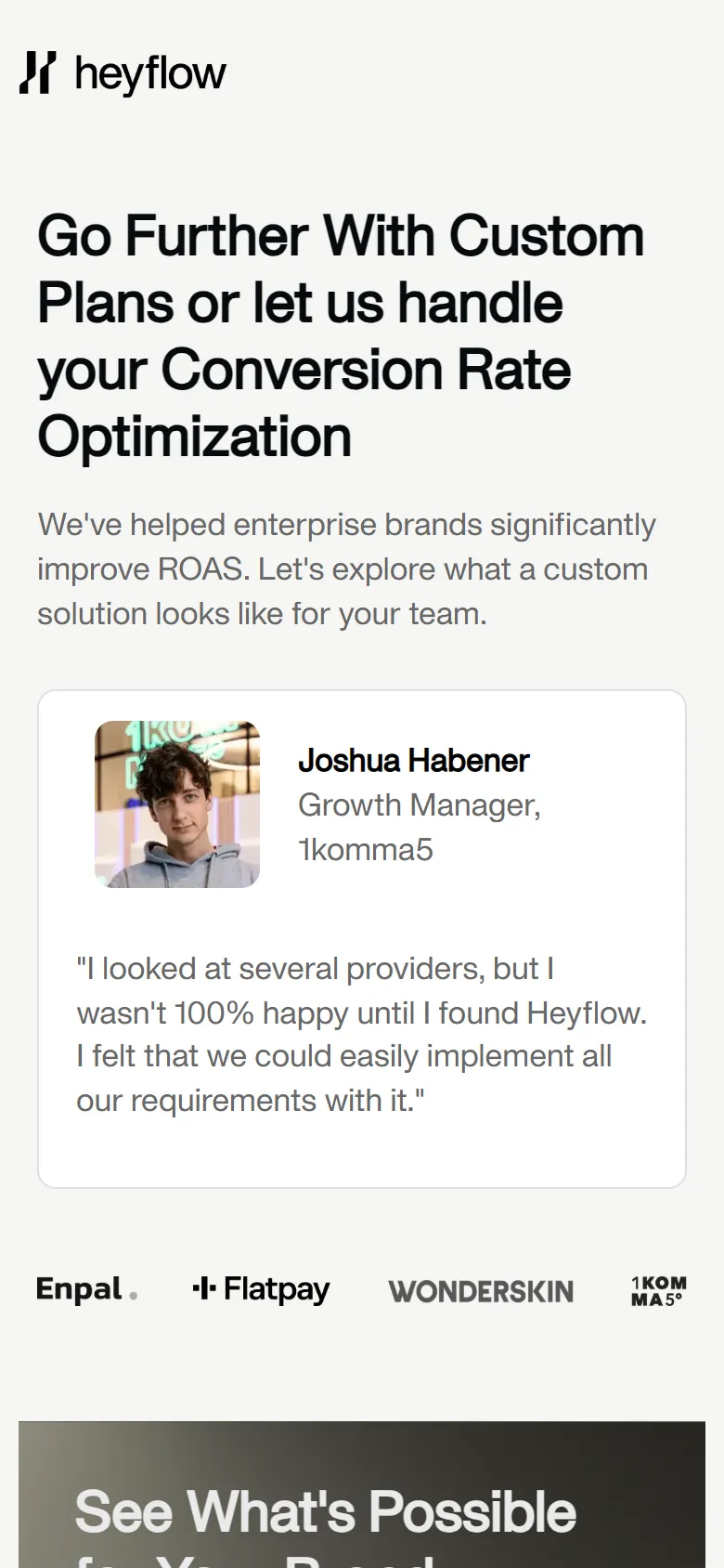 Heyflow — Contact Sales flow (mobile)