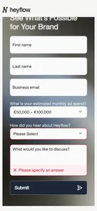 Heyflow — Contact Sales form fields