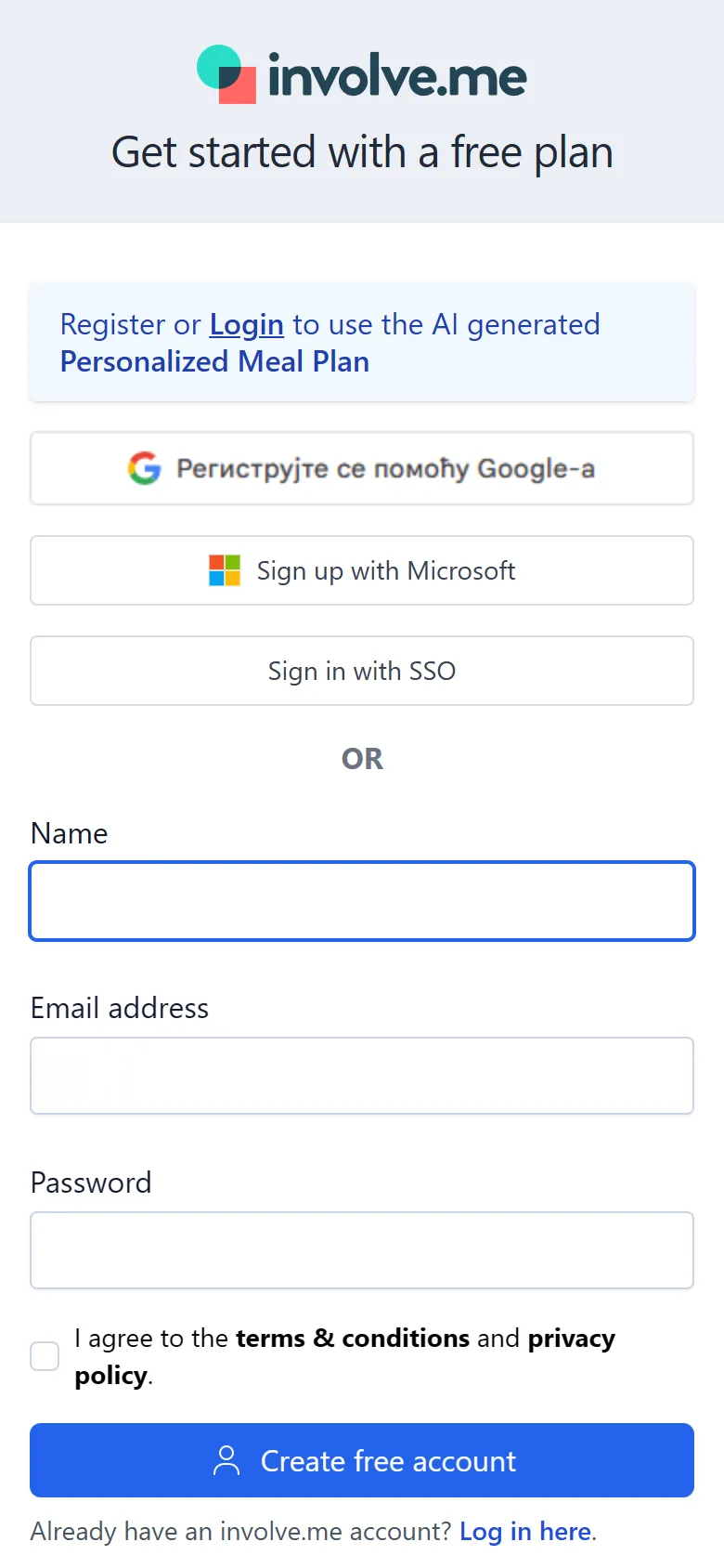 involve.me — Create with AI (it builds your funnel before you sign up) (screen 5)