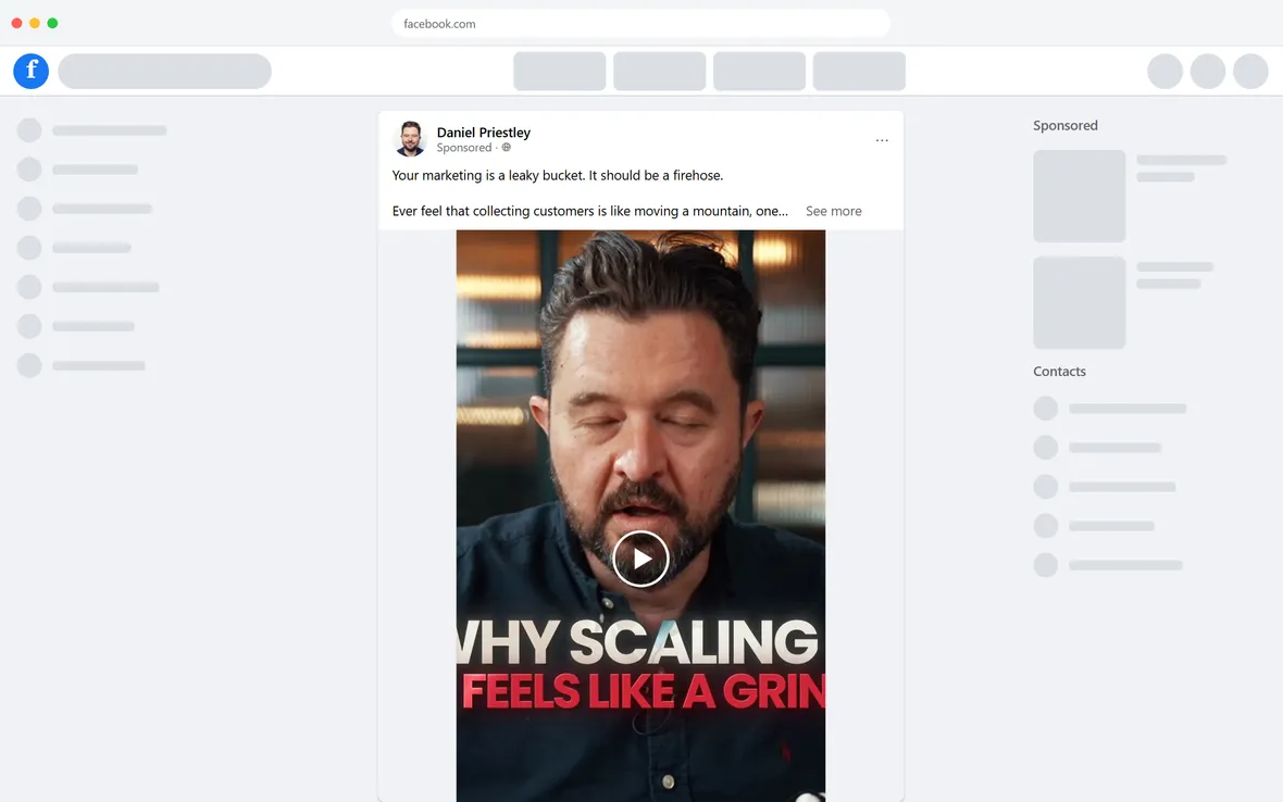 Dent Global — "Your marketing is a leaky bucket" ad (desktop)