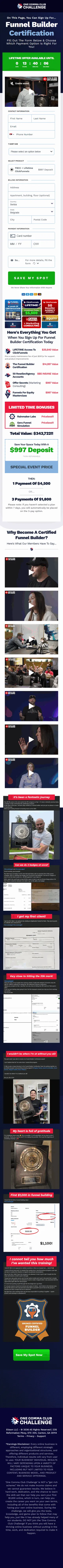 ClickFunnels — Funnel Builder Certification, $997 deposit
