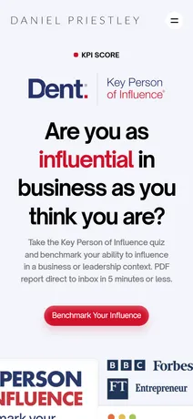 Dent Global — "KPI Score" page on danielpriestley.com