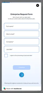 involve.me — Enterprise request form (5 screens)