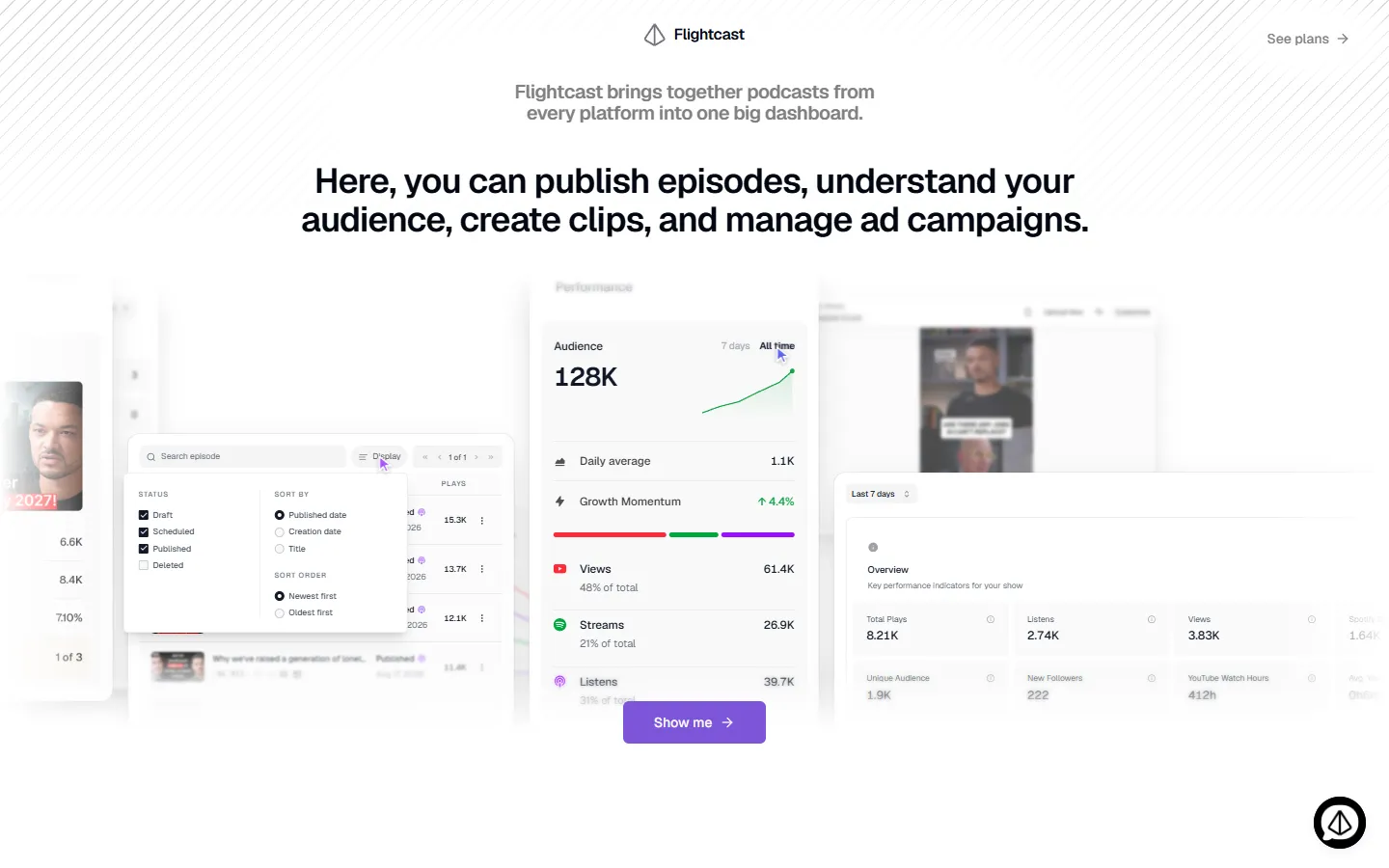 Flightcast — “Hey, I’m Fey.” A product tour before the form (screen 3)