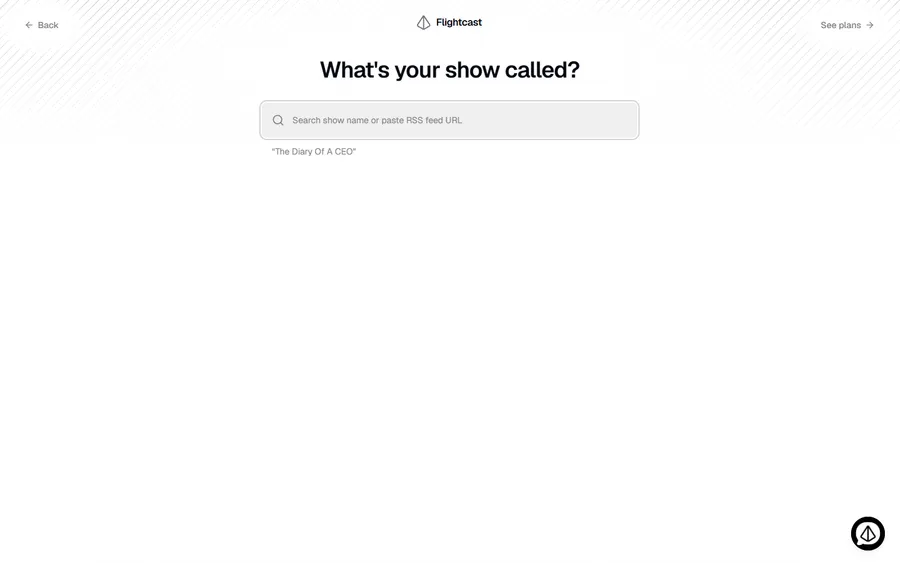 Flightcast — “What’s your show called?” (mobile)