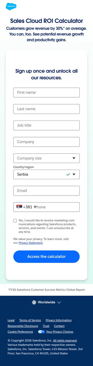 Salesforce — The gate: the same eight fields