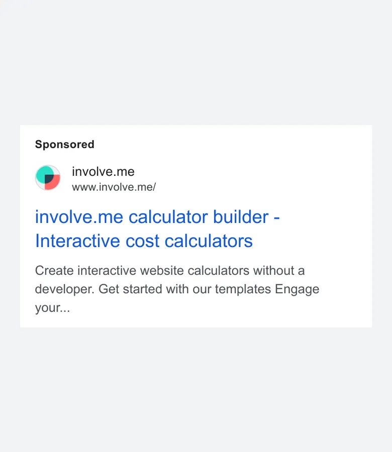 involve.me — Google ads (search, display and YouTube) (screen 3)