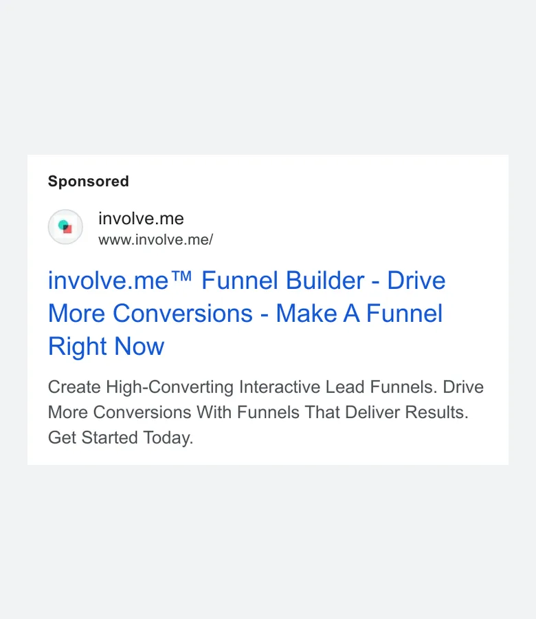 involve.me — Google ads (search, display and YouTube) (screen 6)