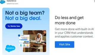Salesforce — Google Display: “Not a big team? Not a big deal.”