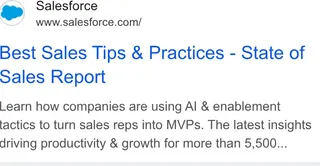Salesforce — Google: the report sold as sales tips