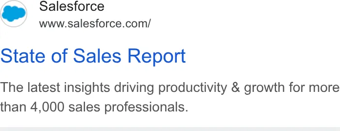 Salesforce — Google: the report sold as sales tips (screen 2)