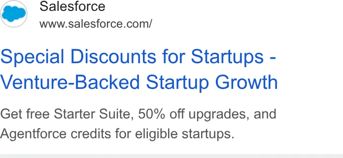 Salesforce — Google Search: “100% free” (screen 3)
