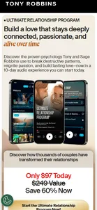 Tony Robbins — "Build a love that stays deeply connected, passionate, and alive over time"