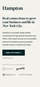 Hampton — "Real connections to grow your business and life in New York City."